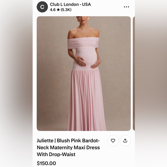 Club L London Dresses & Skirts - Club L London Off-Shoulder Blush Pink Gown